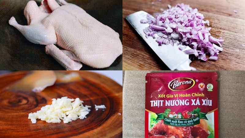 Ingredients for roasted duck dish