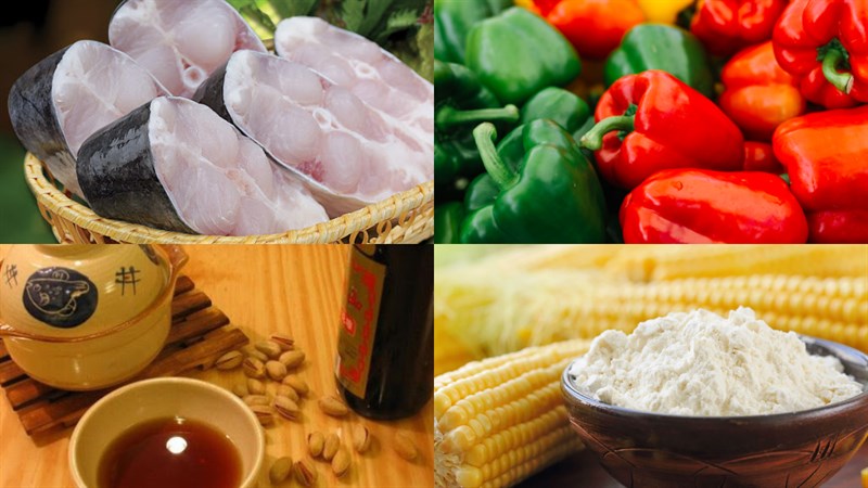 Ingredients for basa fish fillet sweet and sour sauce dish