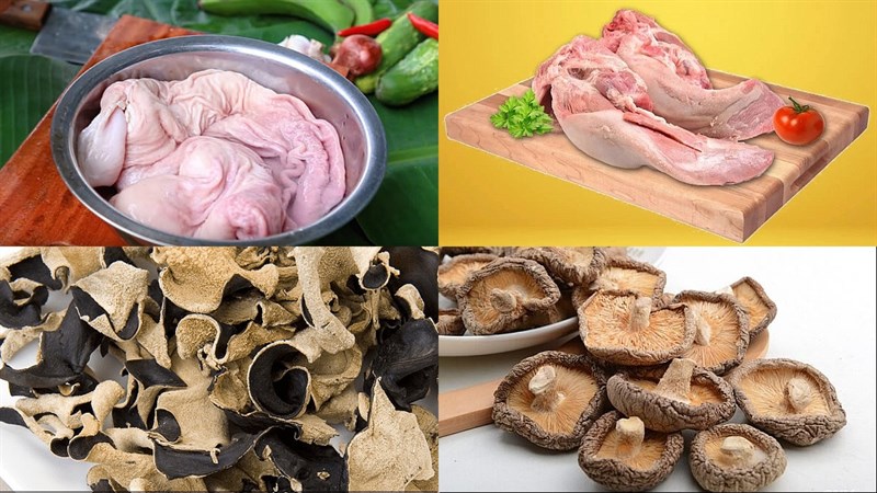 Ingredients for the dish of pepper cooked stomach