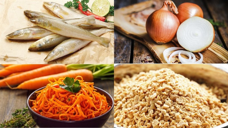 Ingredients for the dish of fish salad