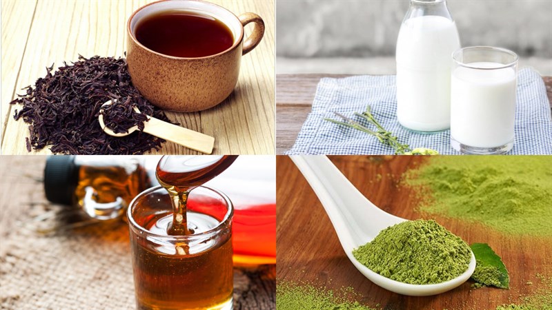 Ingredients for black macchiato tea