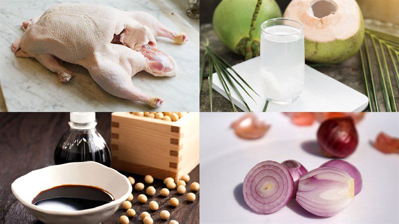 Ingredients for the dish and how to make coconut fried duck
