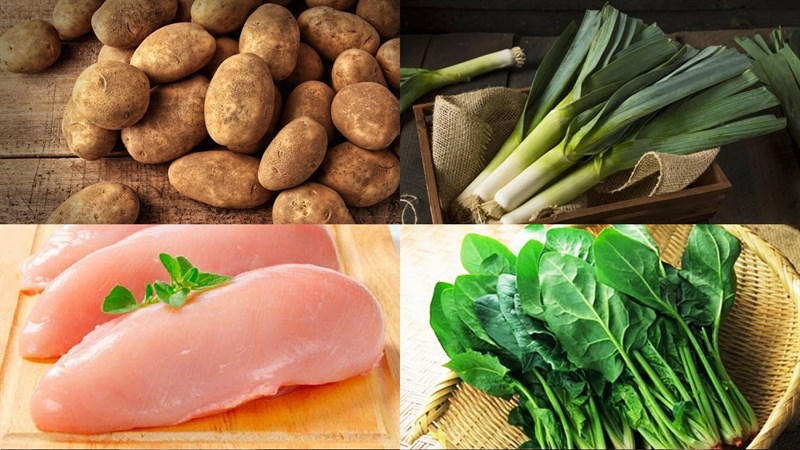 Ingredients for mashed potato baked dish