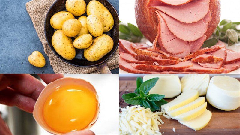 Ingredients for the dish 3 baked potato egg