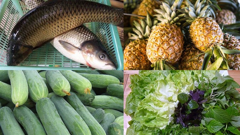 Ingredients for crispy fried carp wrapped in rice paper