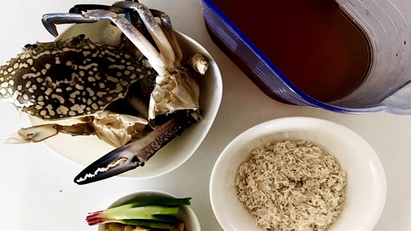 Ingredients for 3 ways to cook crab porridge