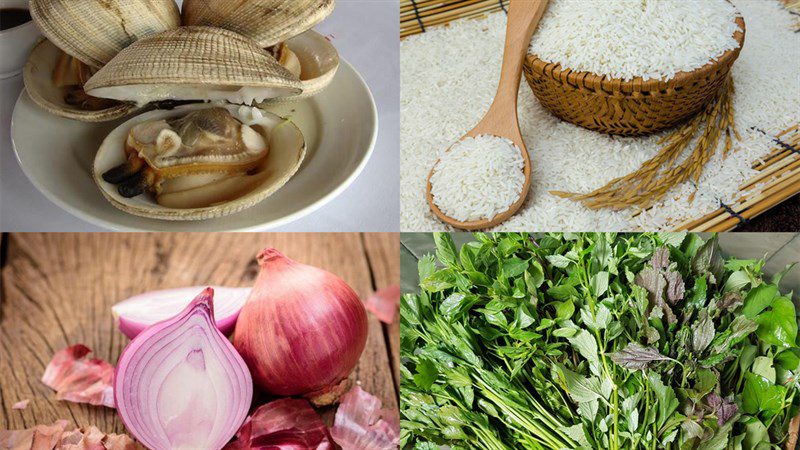 Ingredients for clam porridge