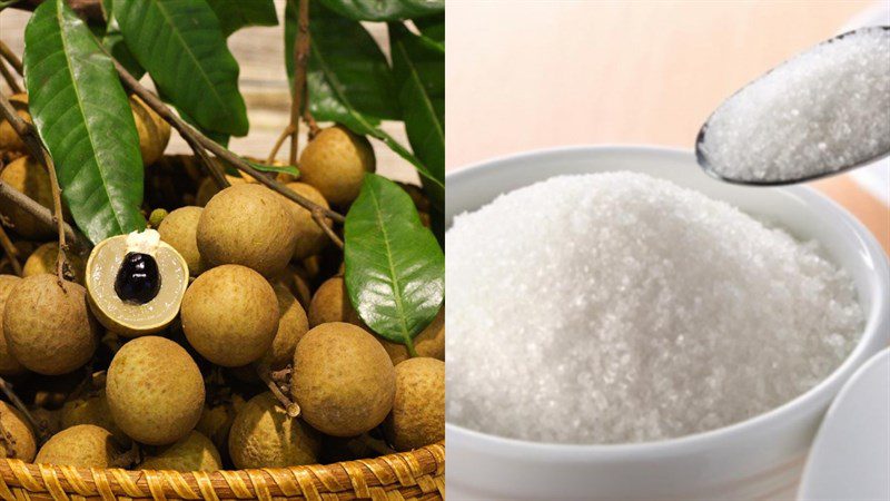 Ingredients for lychee soaked in sugar