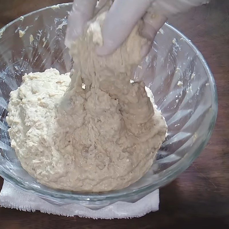 Step 5 Kneading the dough for the second time Vegetarian sausage - vegetarian meatballs