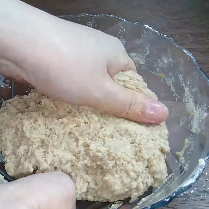 Step 3 Knead the mì căn flour for vegetarian Giò sống - vegetarian mọc