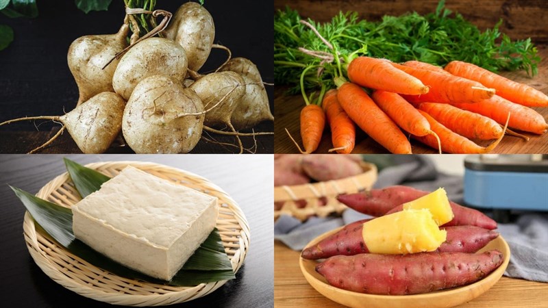 Ingredients for vegetarian bun bi dish