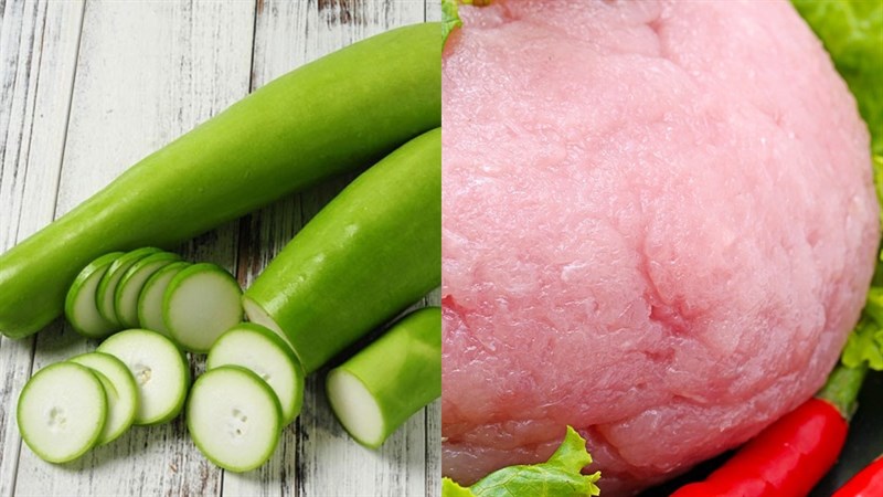 Ingredients for the dish of bottle gourd soup with snakehead fish