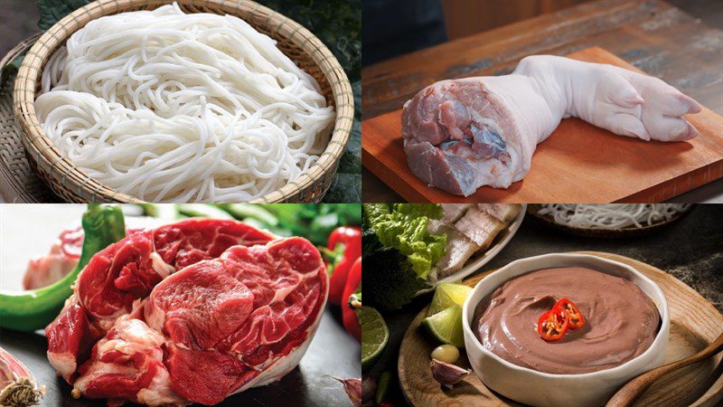 Ingredients for cooking beef noodle soup using a pressure cooker