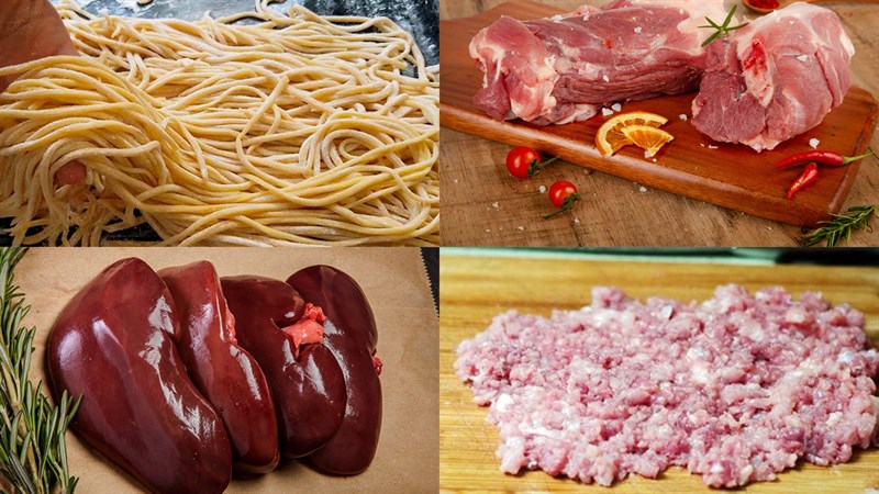 Ingredients for the Chinese noodle dish