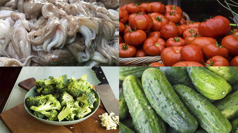 Ingredients for mixed stir-fried octopus dish