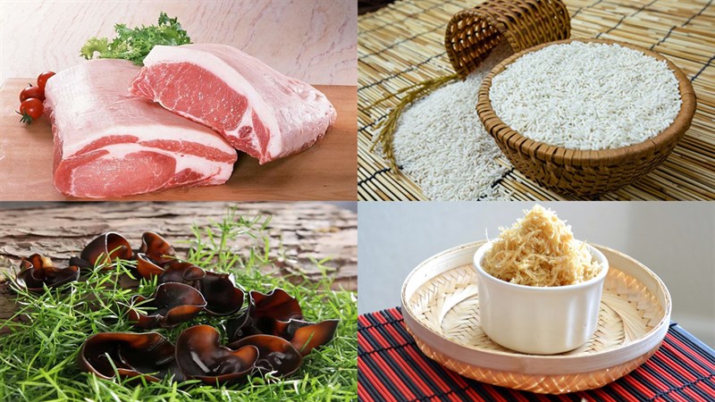 Ingredients for minced meat sticky rice