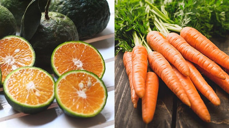 Ingredients for carrot orange juice