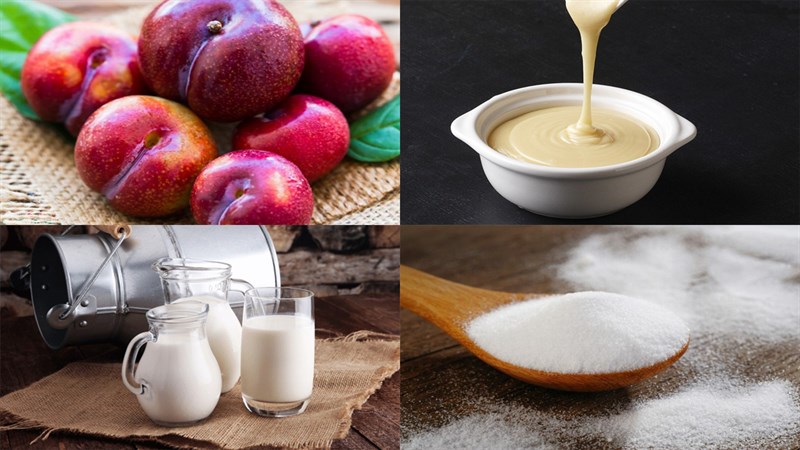 Ingredients for plum smoothie