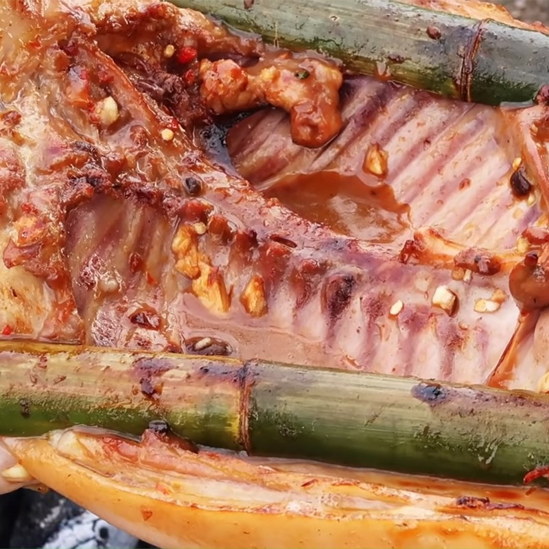 Step 4 Grilling the pork Whole roasted pig