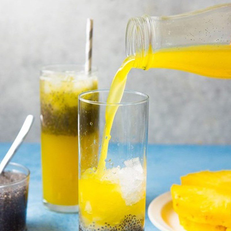 Step 2 Mix pineapple juice Pineapple chia seed juice