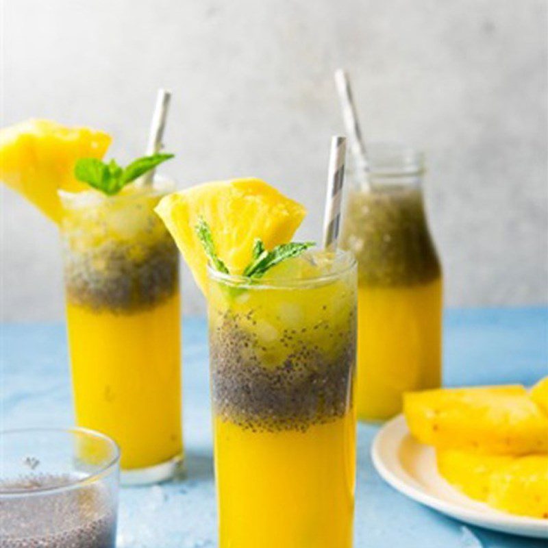 Step 3 Final product Pineapple chia seed juice