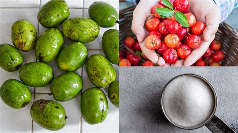 Ingredients for making starfruit juice