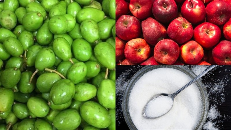 Ingredients for making guava juice