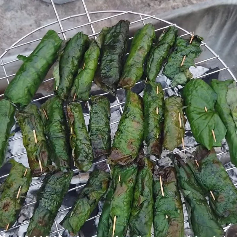 Step 4 Grilled Buffalo Meat Wrapped in Betel Leaves Grilled Buffalo Meat Wrapped in Betel Leaves