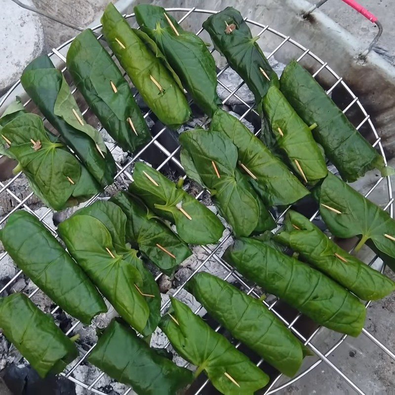 Step 4 Grilled Buffalo Meat Wrapped in Betel Leaves Grilled Buffalo Meat Wrapped in Betel Leaves