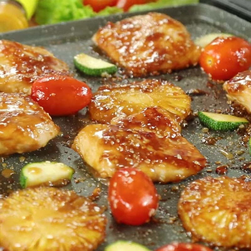 Step 4 Grilling chicken breast Grilled chicken breast with teriyaki sauce