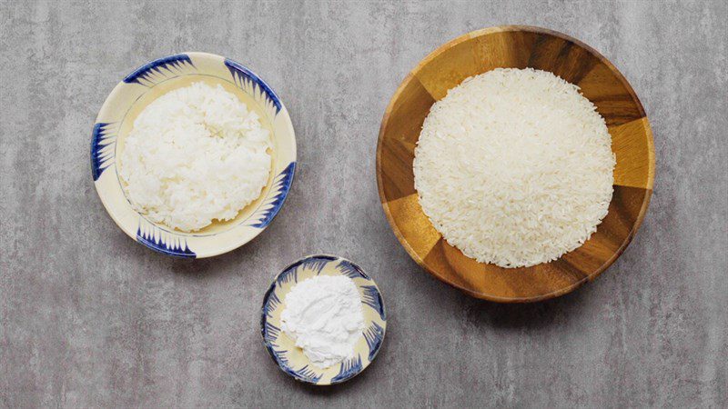 Ingredients for Fried Dough from Leftover Rice