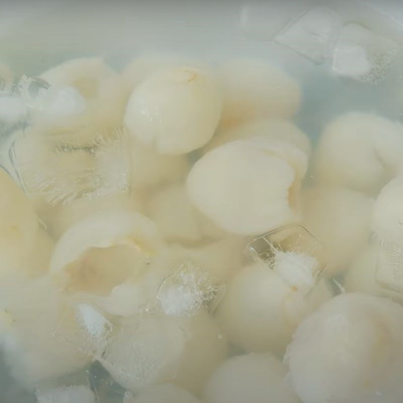 Step 2 Remove lychee seeds for Raspberry Lychee Panna Cotta