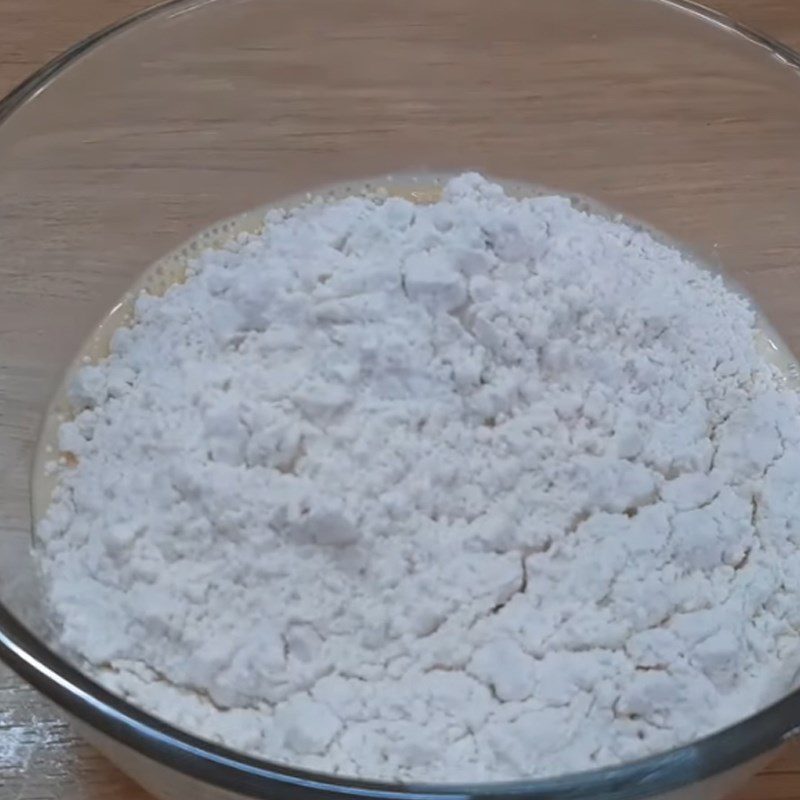 Step 3 Mixing the batter for frying Potato cheese balls