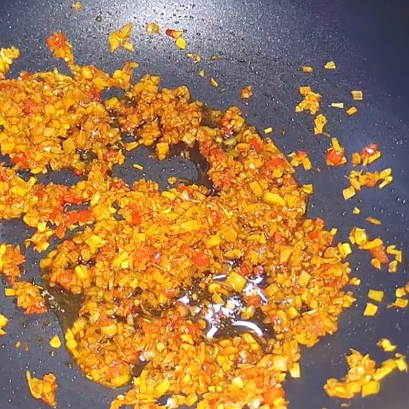 Step 3 Sautéing spices Vegetarian ribs braised with lemongrass and chili