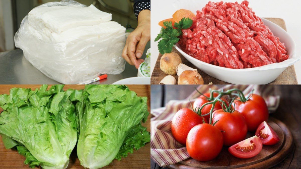 Ingredients for dish 2 how to make minced pork spring rolls