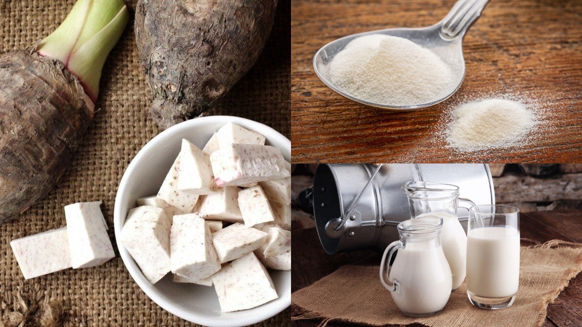 Ingredients for taro pudding