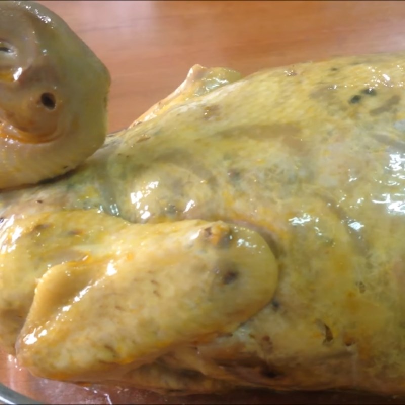 Step 8 Brush Fat on Chicken Steamed Chicken Stuffed with Meat