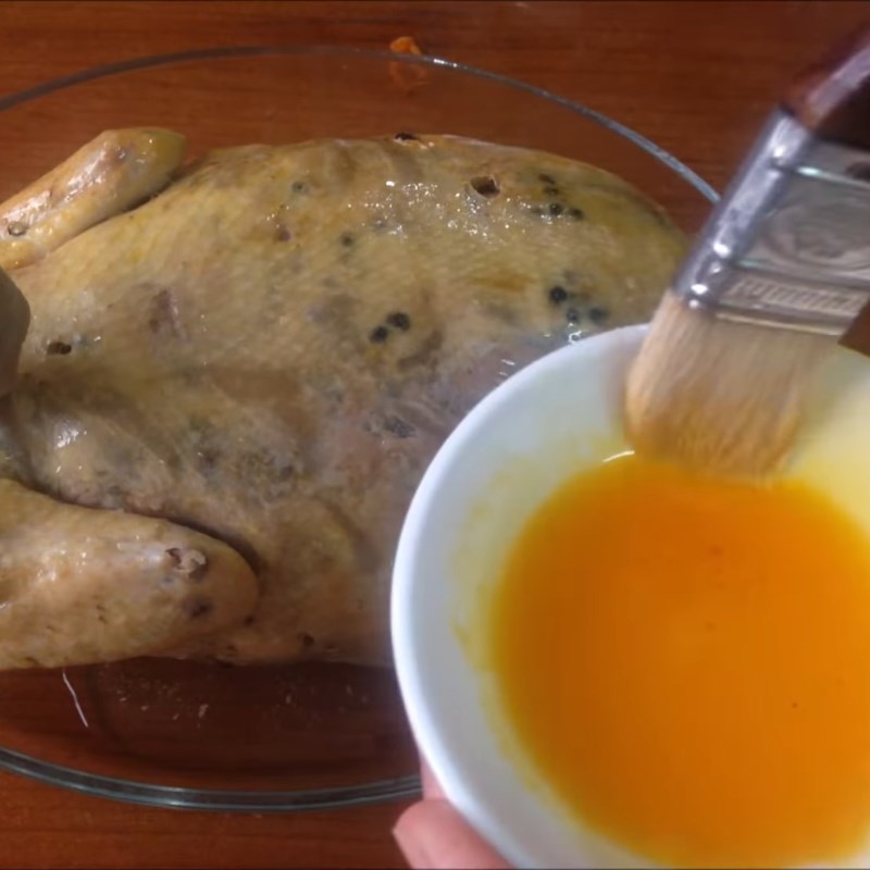 Step 8 Brush Fat on Chicken Steamed Chicken Stuffed with Meat