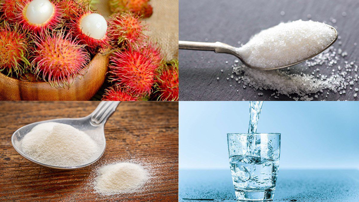 Ingredients for rambutan jelly