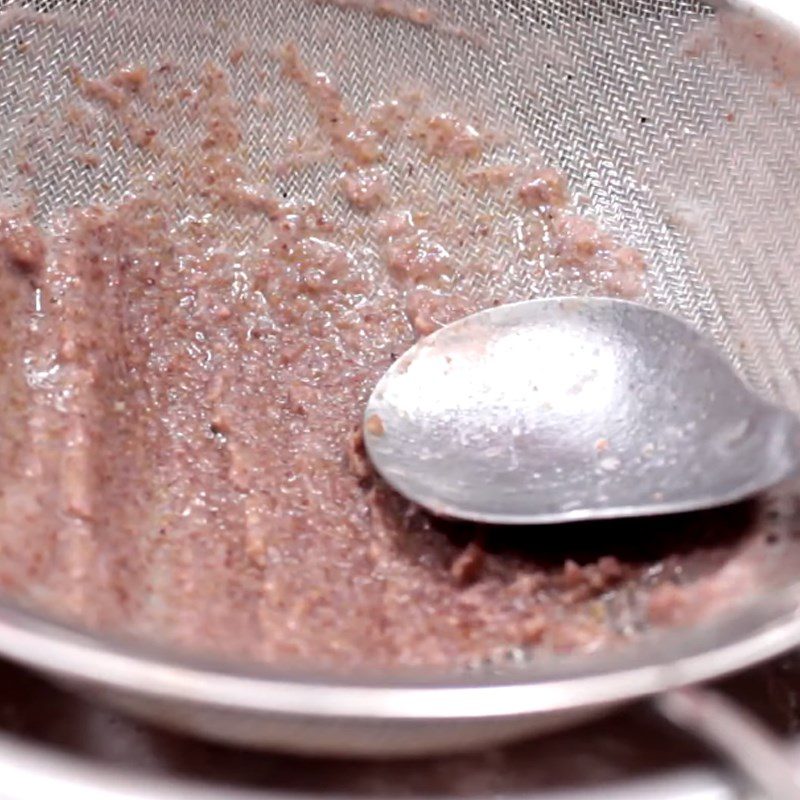 Step 3 Strain through red bean water Red bean milk
