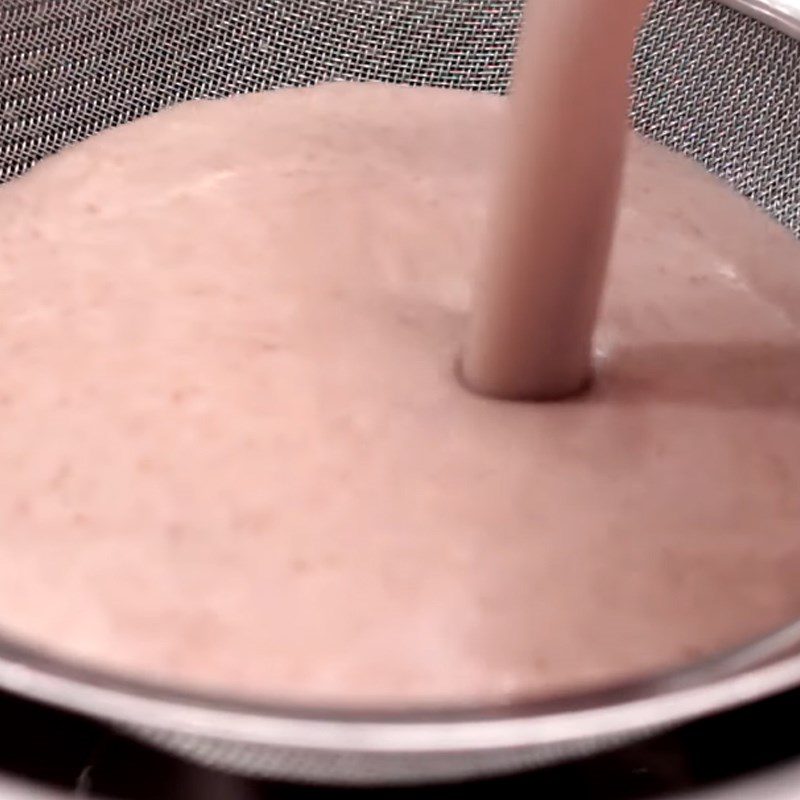 Step 3 Strain through red bean water Red bean milk