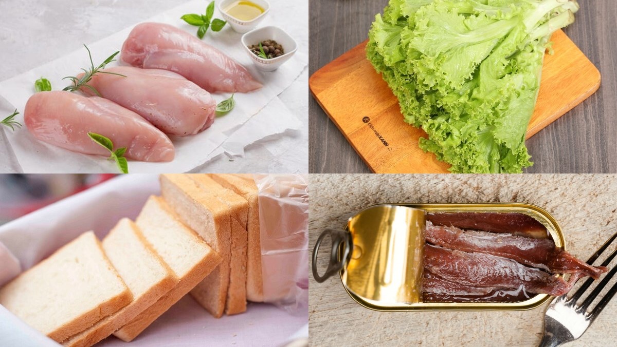 Ingredients for caesar salad