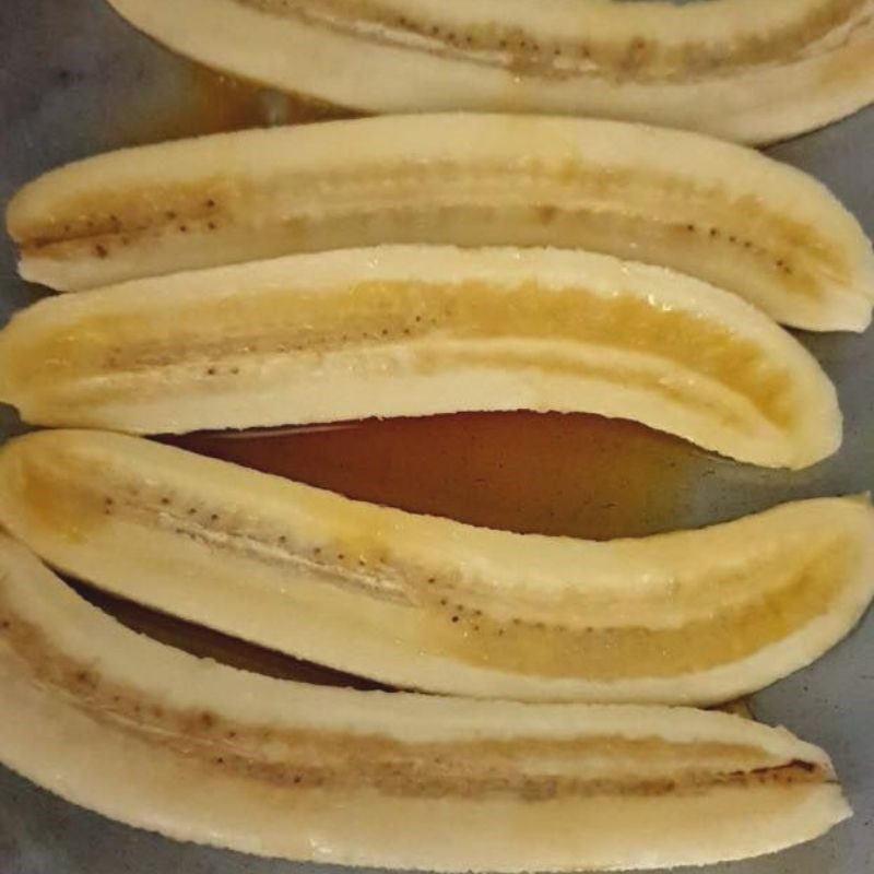 Step 3 Sautéing bananas Baked banana cake