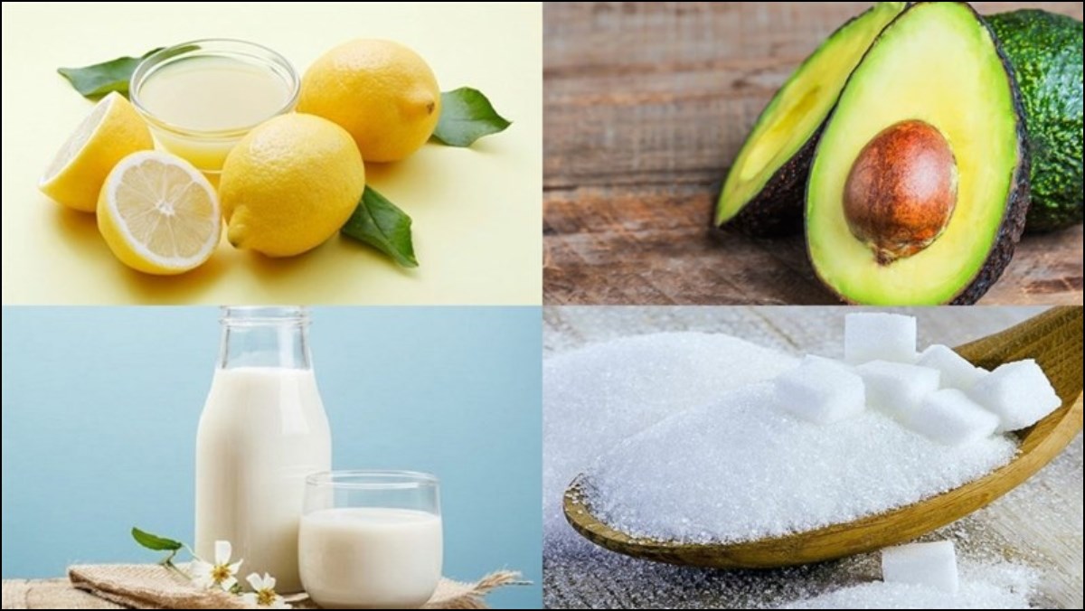 Ingredients for fresh lemon smoothie, lemon smoothie
