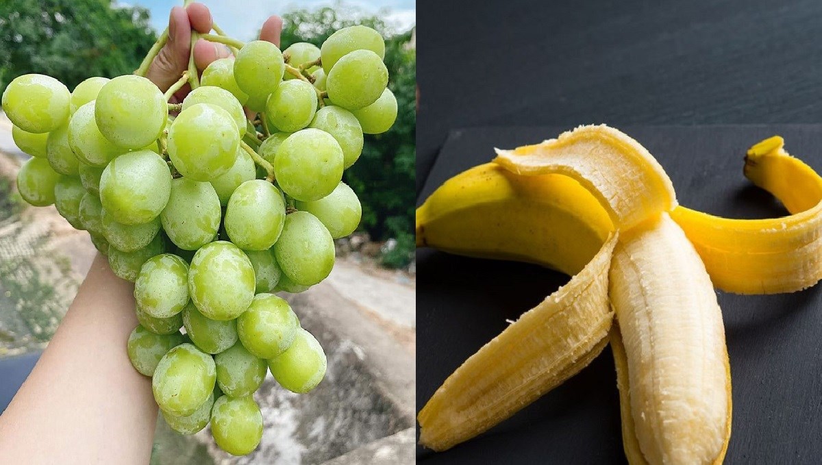 Ingredients for green grape smoothie