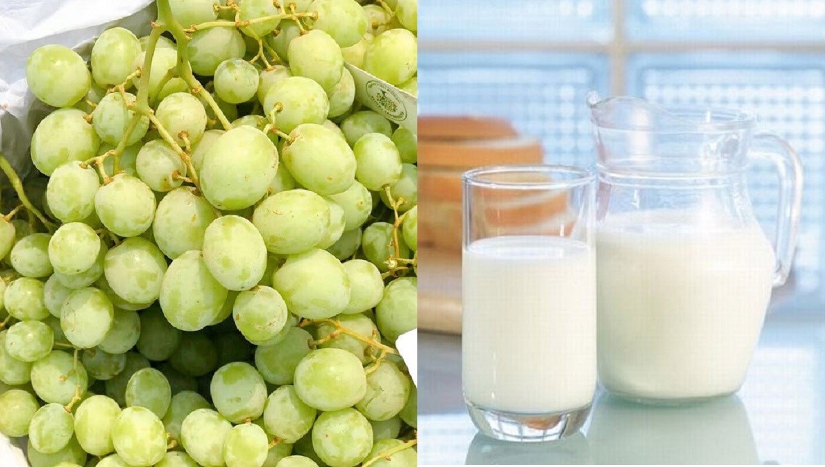Ingredients for green grape smoothie