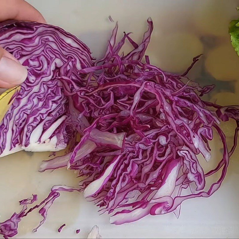 Step 1 Prepare the cabbage for Vegetarian Salad from coconut flesh