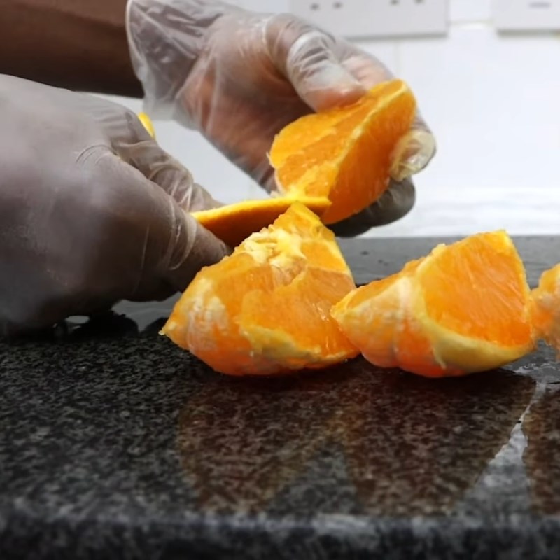 Step 1 Prepare the Orange and Pineapple for Red Artichoke Flower Pineapple Orange Tea