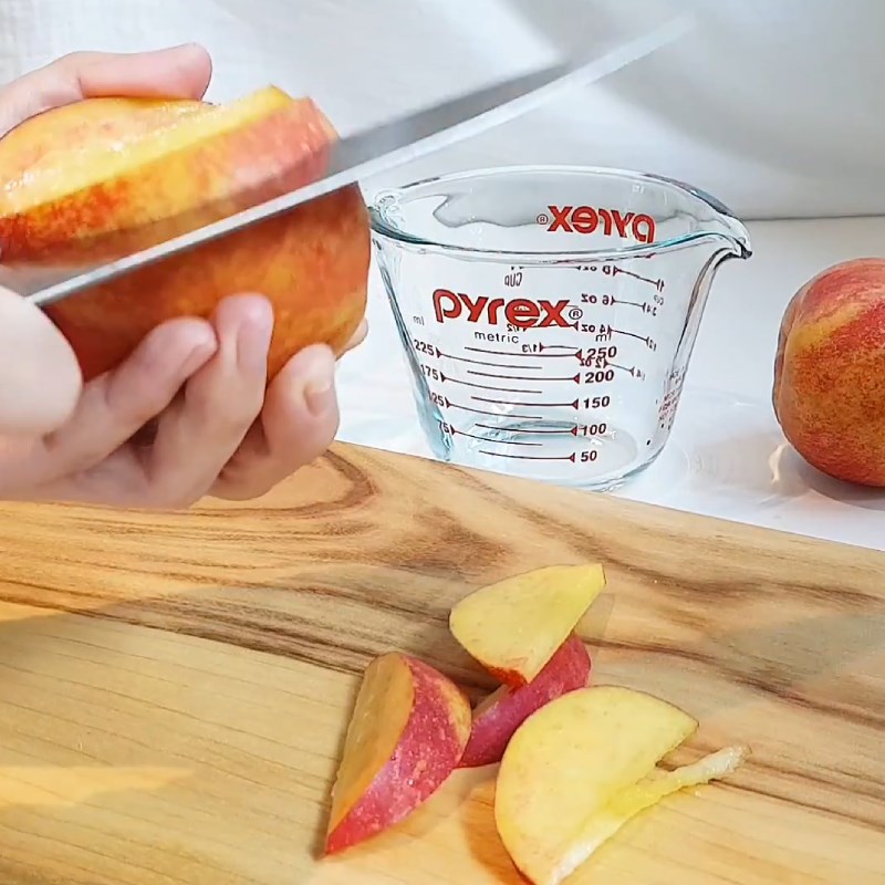 Step 1 Prepare the peaches for Peach Soda