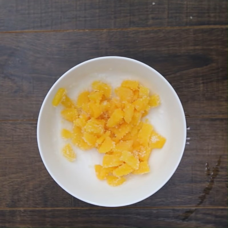 Step 1 Preparing the soaked peaches for Caramel Peach Soda